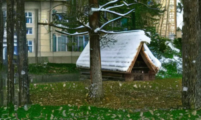 kamenný most přes Stropnici v Borovanech – winter