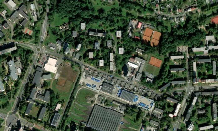 kancelářský dům Černá perla – letecký pohled