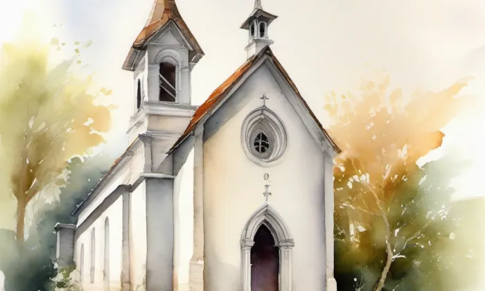 kaple Bičování Krista – akvarel