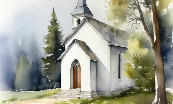 Kaple Navštívení Panny Marie (Žiželice) – akvarel