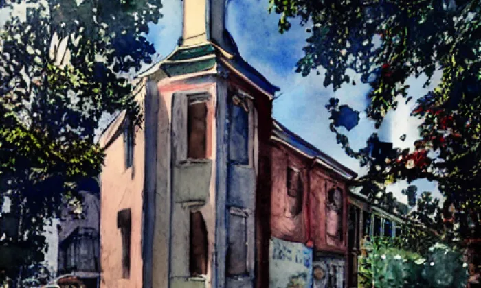 Kaple Nejsvětější Trojice (Dejvice) – akvarel