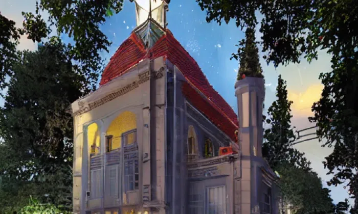 Kaple Nejsvětější Trojice (Dejvice) – noc