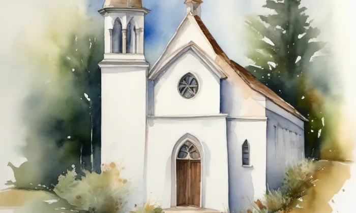 kaple Nejsvětější Trojice (Království) – akvarel