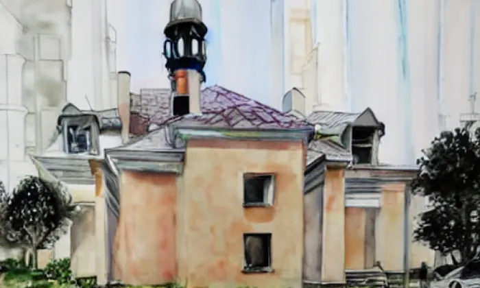 Kaple Nejsvětější Trojice (Přehořov) – akvarel
