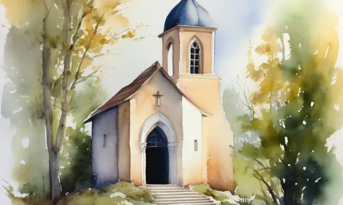 kaple Panny Marie Šancovské na Vyšehradě – akvarel