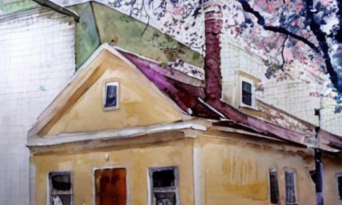 kaple Panny Marie (Křovice) – akvarel