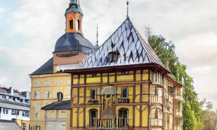 kaple Panny Marie (Kunčice nad Labem) – akvarel