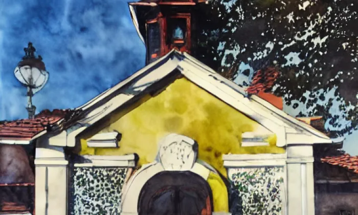 kaple Panny Marie (Radeč) – akvarel