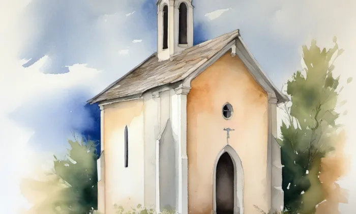 kaple Panny Marie (Telnice) – akvarel