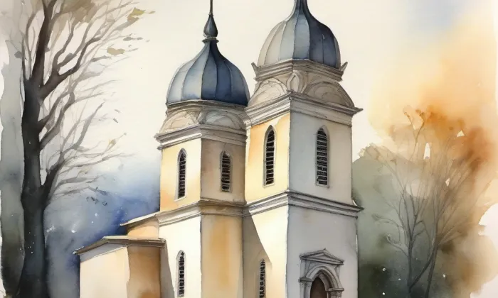 Kaple Panny Marie a svatého Karla Boromejského (Vlašský špitál) – akvarel