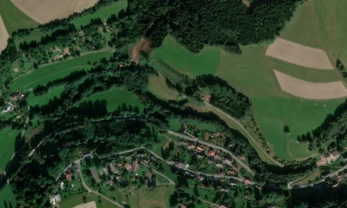 kaple Panny Marie Lurdské (Suchý Důl) – letecký pohled