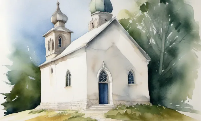 kaple Panny Marie Pomocné (Děčín I-Děčín) – akvarel