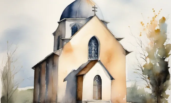 kaple Staroměstské radnice – akvarel