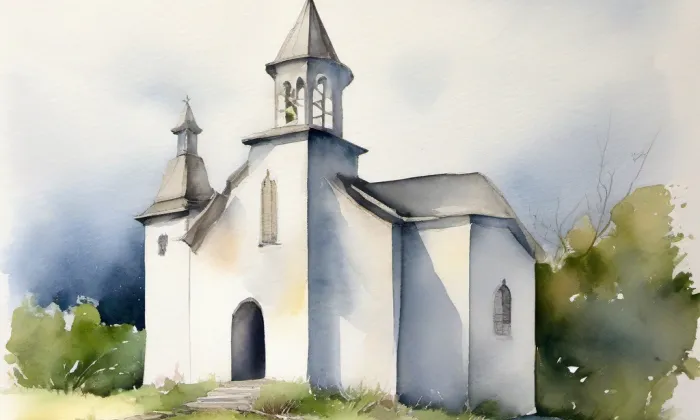 kaple svaté Anny (Řevničov) – akvarel