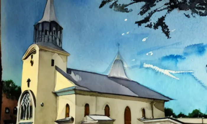 kaple svaté Anny (Jeseník) – akvarel