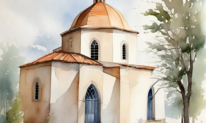 kaple svaté Anny (Krč) – akvarel