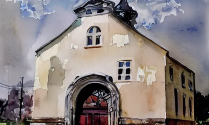kaple svaté Máří Magdaleny (Litíč) – akvarel