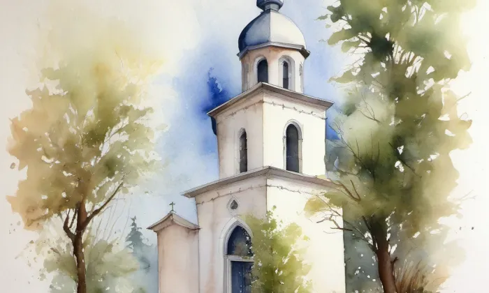 kaple svatého Cyrila a Metoděje (Olomouc) – akvarel
