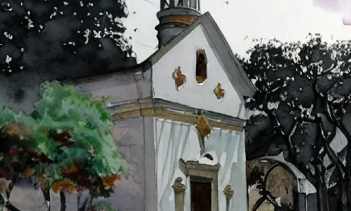 Kaple svatého Floriána (Proskovice) – akvarel
