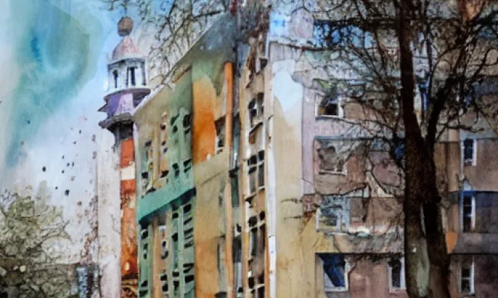 kaple svatého Isidora (Nové Strašecí) – akvarel