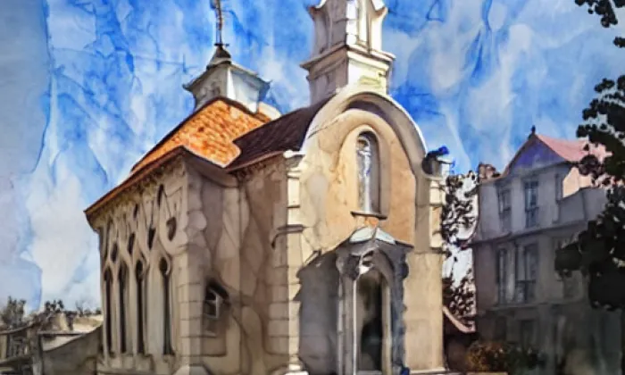 kaple svatého Jana Křtitele (Ledce) – akvarel