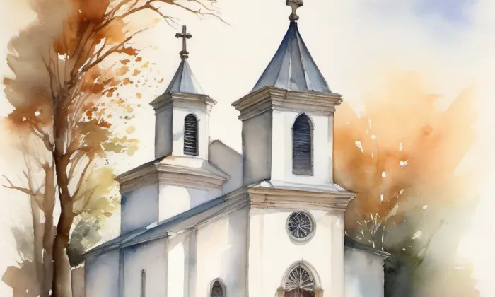 kaple svatého Jana Křtitele (Ostopovice) – akvarel