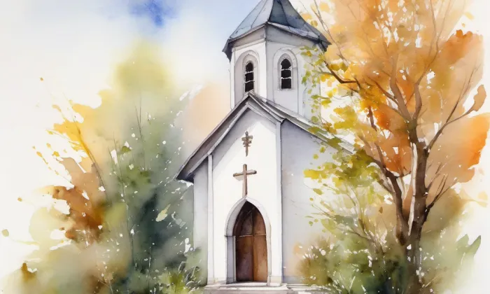 kaple svatého Jana Nepomuckého (Březce) – akvarel