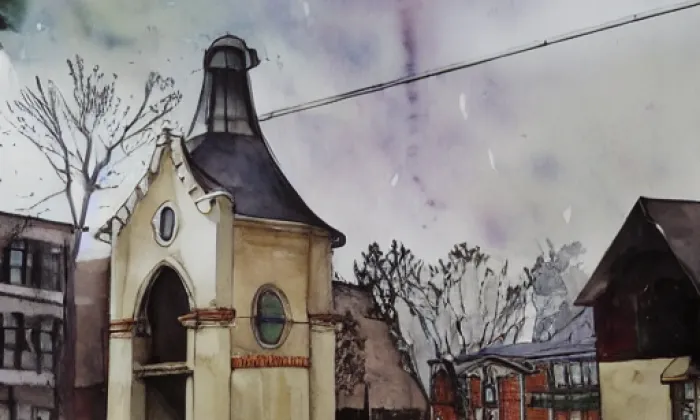 Kaple svatého Jana Nepomuckého (Horní Slavkov) – akvarel