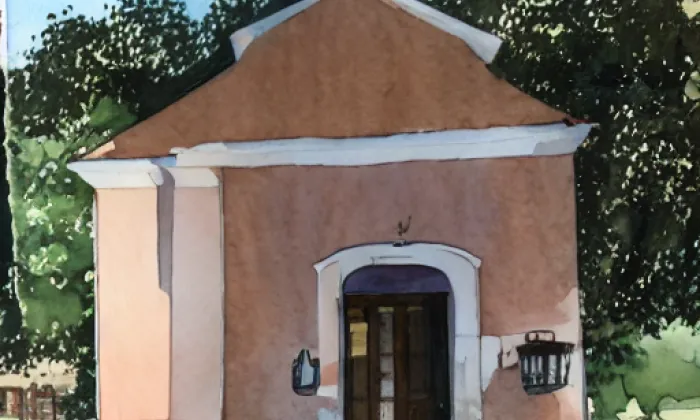 Kaple svatého Jana Nepomuckého (Horní Vltavice) – akvarel