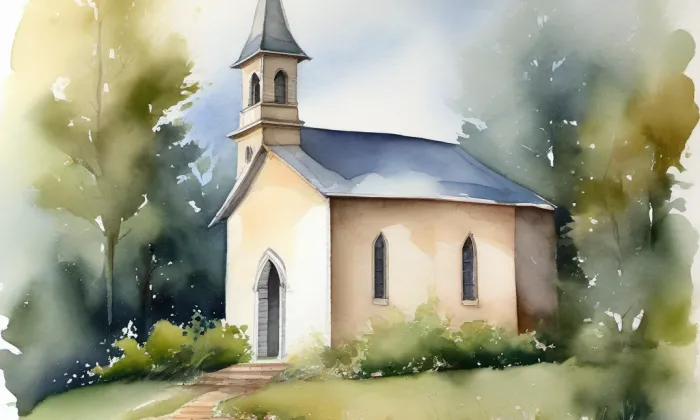 kaple svatého Jana Nepomuckého (Příchovice) – akvarel