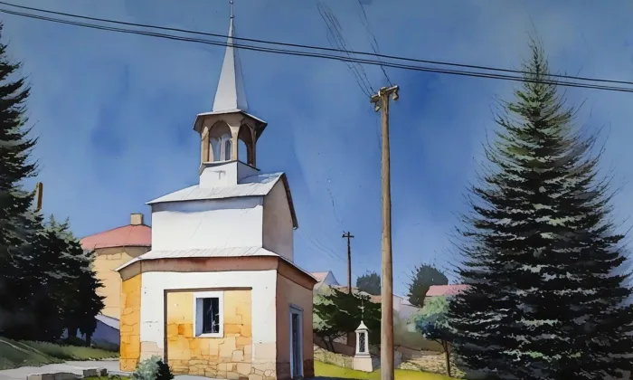 kaple svatého Josefa (Drahotice) – akvarel
