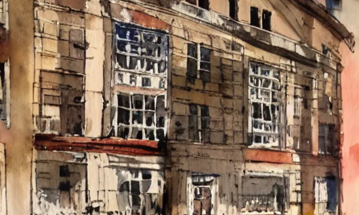 kaple svatého Kříže (Budňany) – akvarel