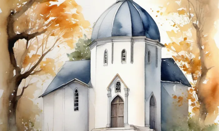 Kaple svatého Kříže (Letňany) – akvarel
