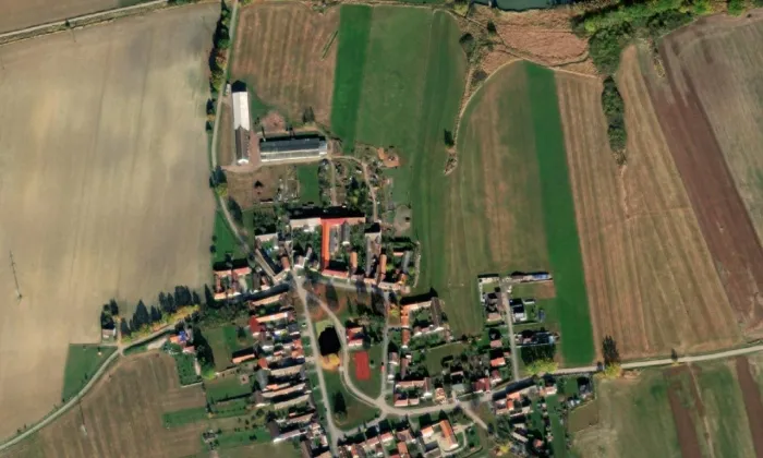 Kaple svatého Václava – letecký pohled