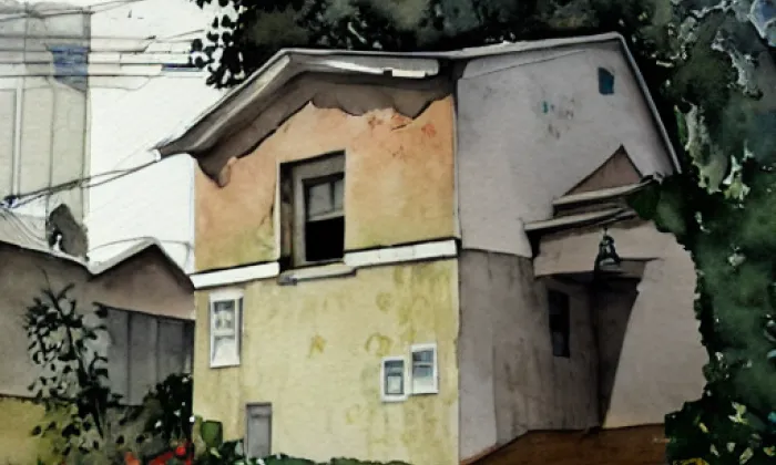 kaple v Křešicích – akvarel
