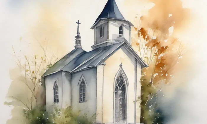kaple Vzkříšení – akvarel