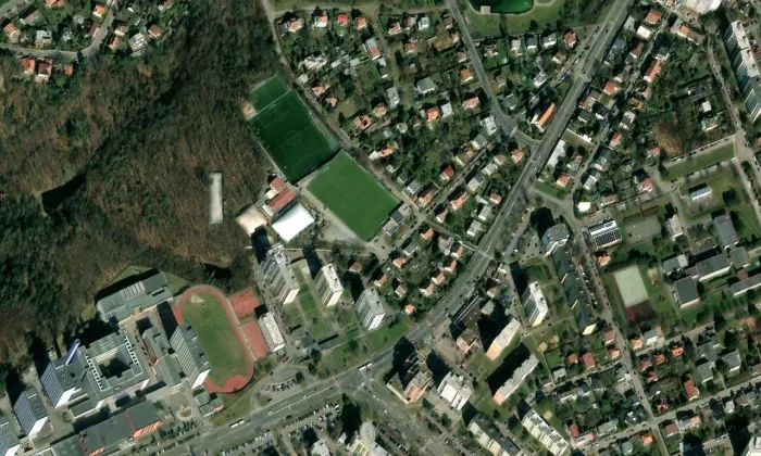 Kaplička svatých Petra a Pavla – letecký pohled