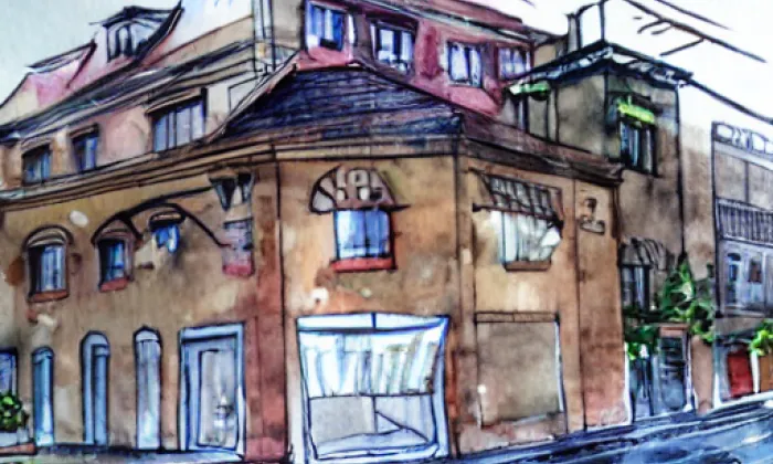 Kapucínský klášter (Praha 1) – akvarel