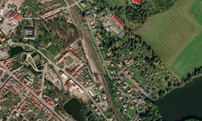 Kardašova Řečice (nádraží) – letecký pohled