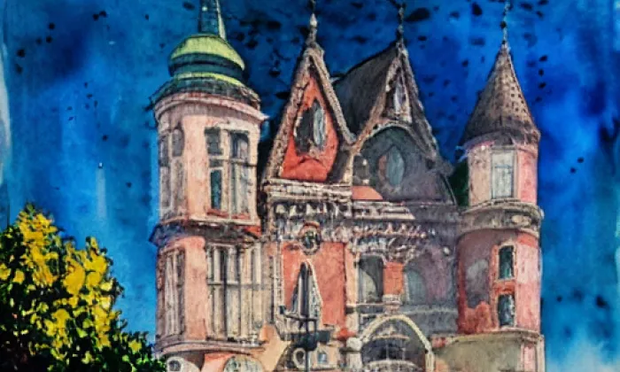 Katedrála svatého Ducha v Hradci Králové – akvarel