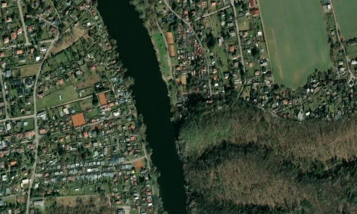 Kazín – letecký pohled