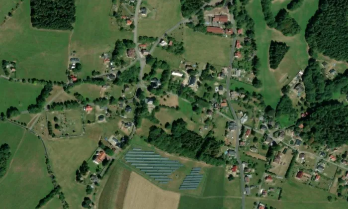 Kittelův dům – letecký pohled