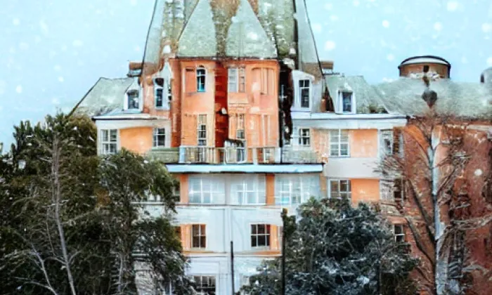 Klášter křižovníků s červenou hvězdou na Starém Městě v Praze – winter