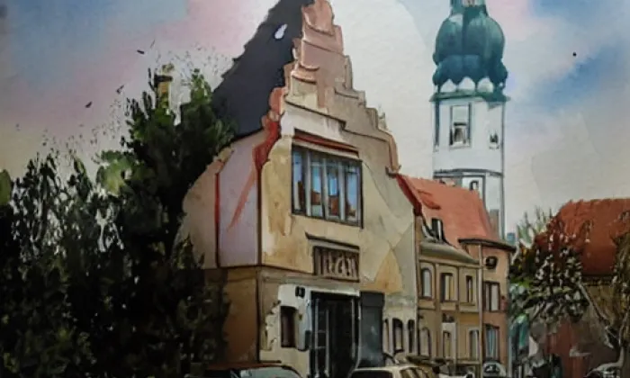 Klášter milosrdných bratří (Prostějov) – akvarel