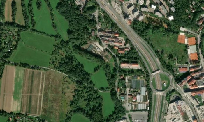 Kleisslova vila / lusthaus – letecký pohled