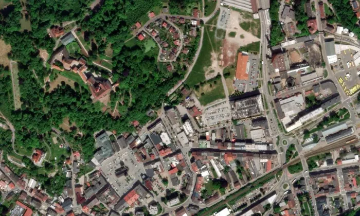 knihovna – letecký pohled