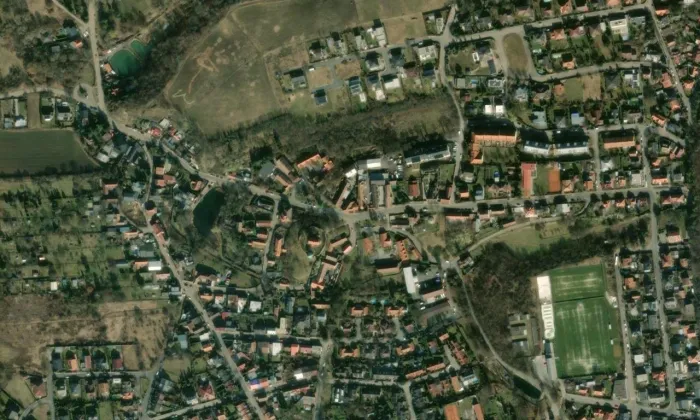 Knorův statek – letecký pohled