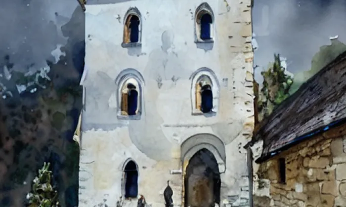 Kolštejn – akvarel