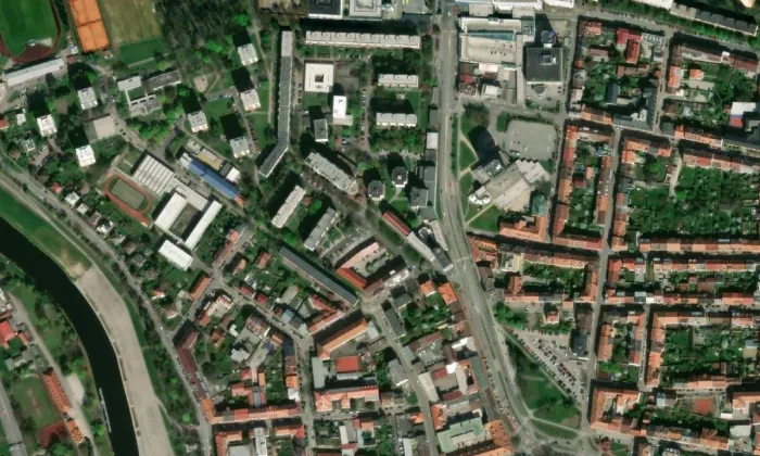 komplex činžovních domů Perla – letecký pohled