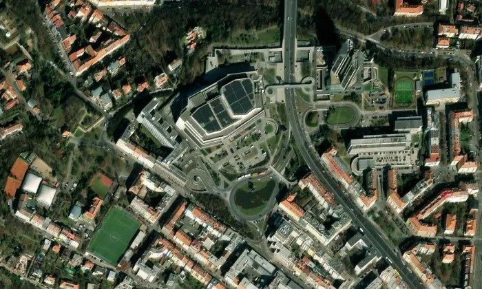 Kongresové centrum Praha – letecký pohled